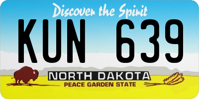 ND license plate KUN639