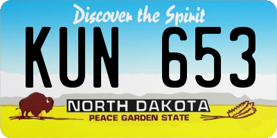 ND license plate KUN653