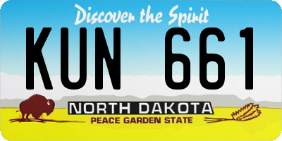 ND license plate KUN661