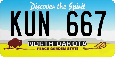 ND license plate KUN667