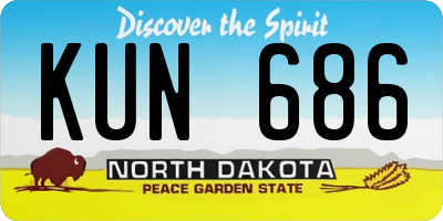 ND license plate KUN686