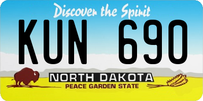 ND license plate KUN690