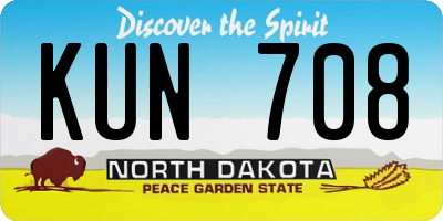 ND license plate KUN708
