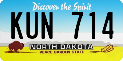 ND license plate KUN714