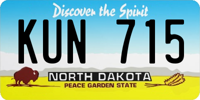 ND license plate KUN715
