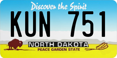 ND license plate KUN751