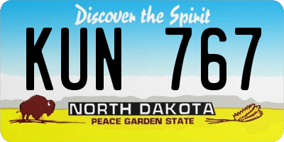 ND license plate KUN767