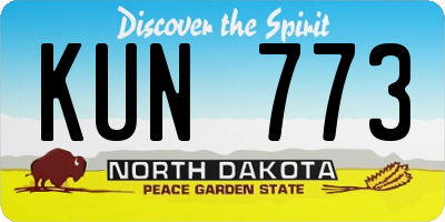 ND license plate KUN773