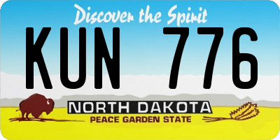 ND license plate KUN776
