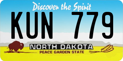 ND license plate KUN779