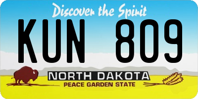 ND license plate KUN809