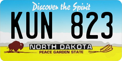 ND license plate KUN823