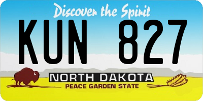 ND license plate KUN827