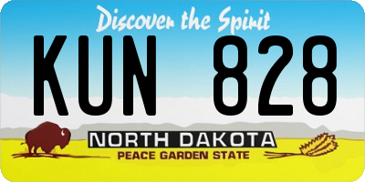 ND license plate KUN828