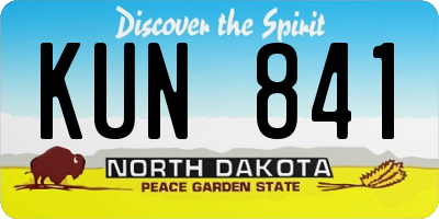 ND license plate KUN841