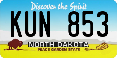 ND license plate KUN853