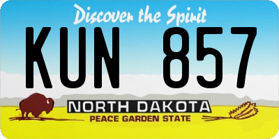 ND license plate KUN857