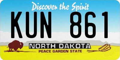 ND license plate KUN861