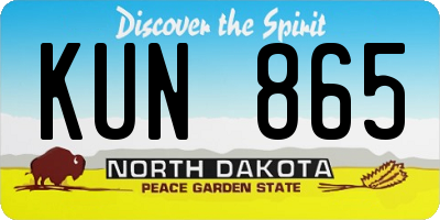ND license plate KUN865