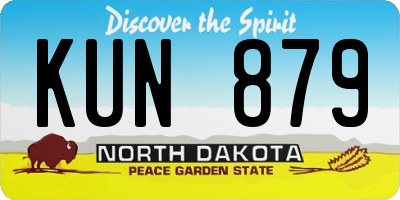 ND license plate KUN879