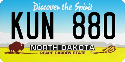 ND license plate KUN880