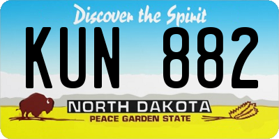 ND license plate KUN882
