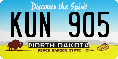 ND license plate KUN905