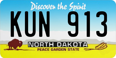 ND license plate KUN913