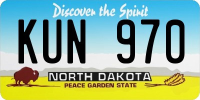ND license plate KUN970