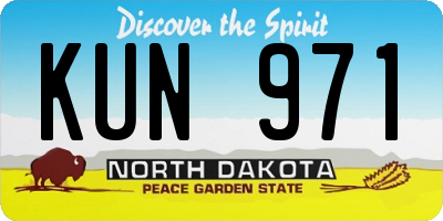 ND license plate KUN971