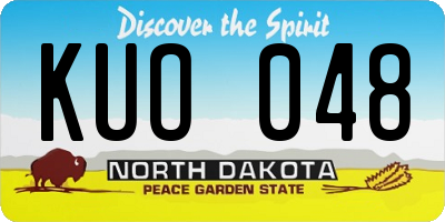 ND license plate KUO048