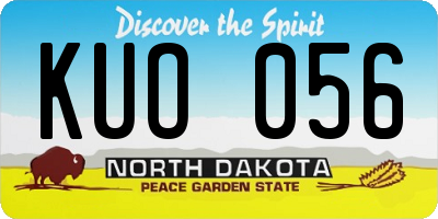 ND license plate KUO056