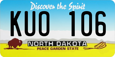 ND license plate KUO106