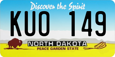 ND license plate KUO149