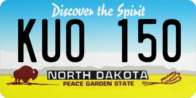 ND license plate KUO150