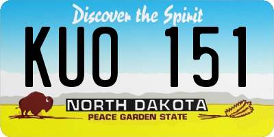 ND license plate KUO151