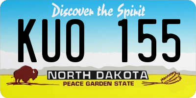 ND license plate KUO155