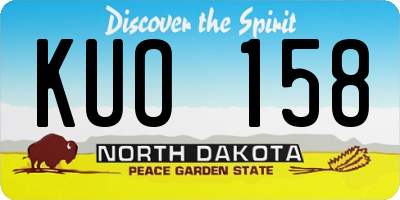 ND license plate KUO158