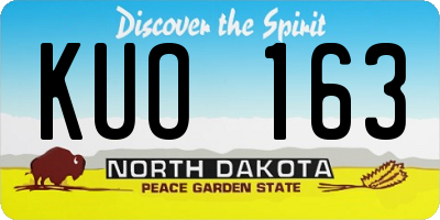 ND license plate KUO163
