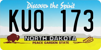 ND license plate KUO173