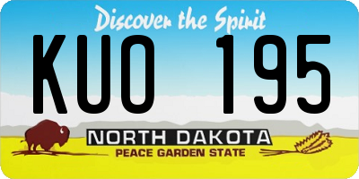 ND license plate KUO195