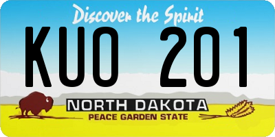 ND license plate KUO201