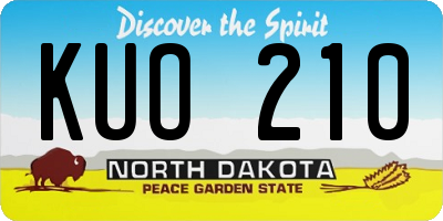 ND license plate KUO210