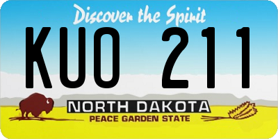 ND license plate KUO211