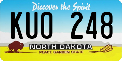 ND license plate KUO248