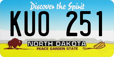 ND license plate KUO251