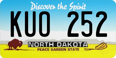 ND license plate KUO252