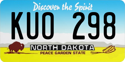 ND license plate KUO298