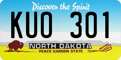 ND license plate KUO301