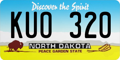ND license plate KUO320